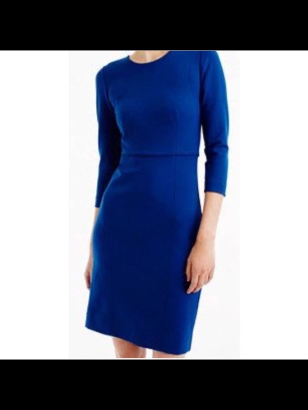 J.Crew 3/4 sleeve Royal Blue Sheath Dress